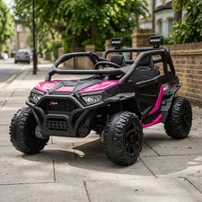 Двухместный детский багги M 6481EBLR-8(24V) розовый с мягкими EVA колесами